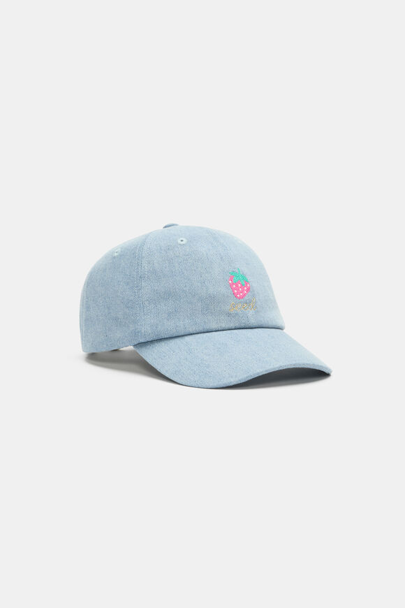 Strawberry Denim Cap  Light Wash  hi-res