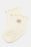Baby Embroidered Bear Sock  Nutmeg  hi-res