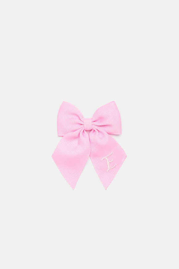 Grosgrain Initial Bow Duck Clip  E  hi-res