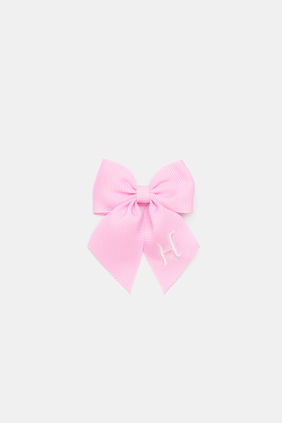 Grosgrain Initial Bow Duck Clip  H