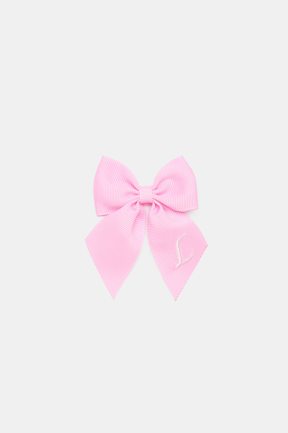 Grosgrain Initial Bow Duck Clip  L