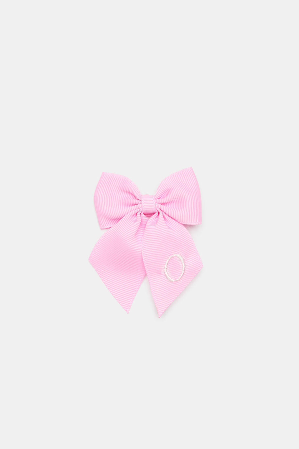 Grosgrain Initial Bow Duck Clip  O