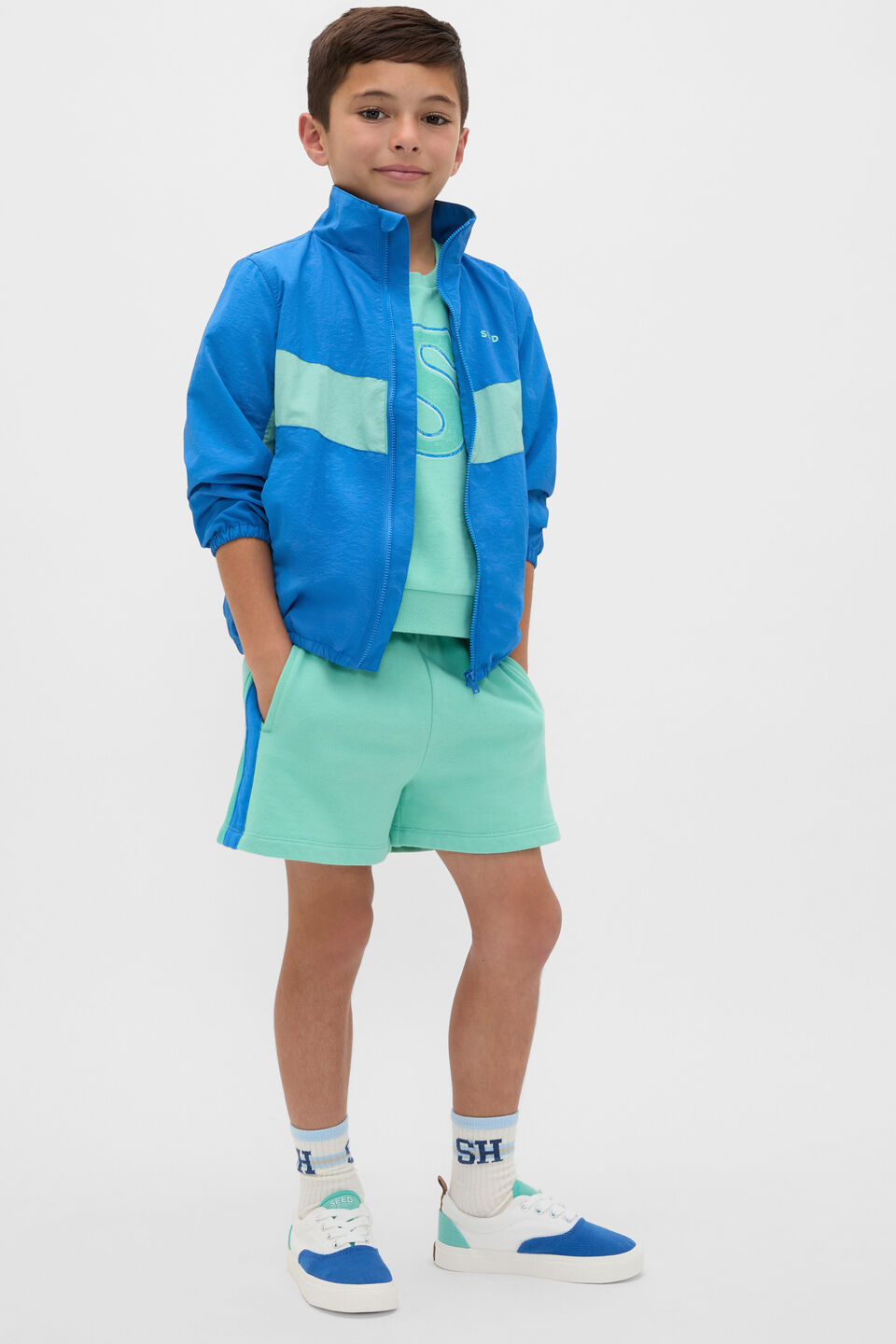 Colourblock Plimsole Sneaker  Bright Blue Multi