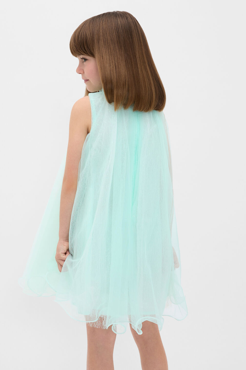A Line Tulle Dress  Soft Mint