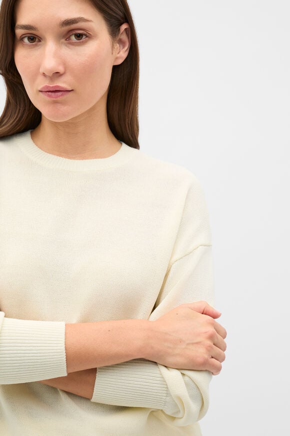 Cotton Oversized Knit  Coconut Cream  hi-res