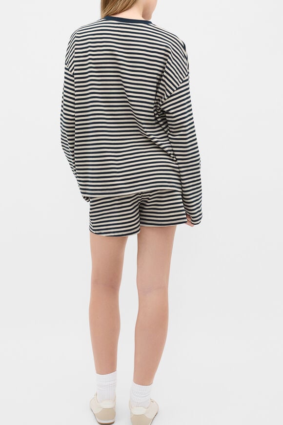 Stripe Boyfriend Tee  New Navy  hi-res