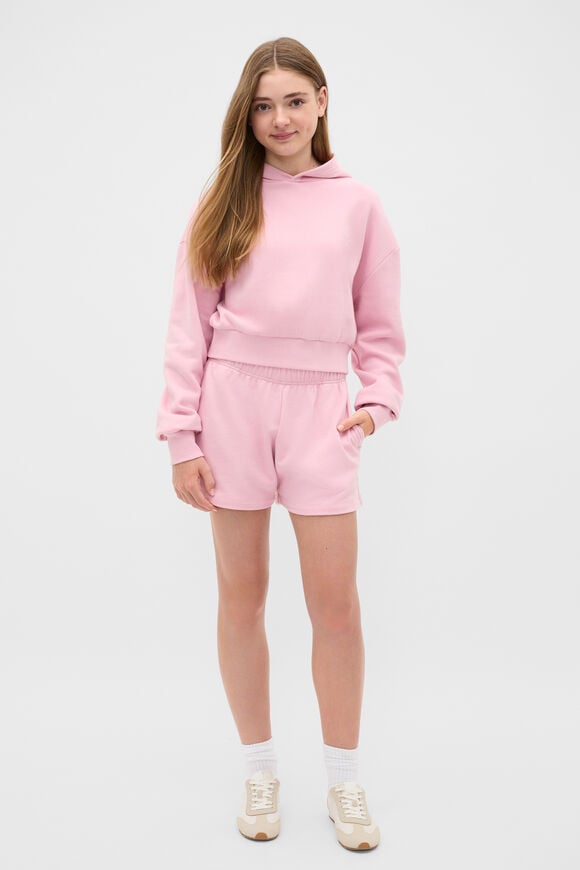 Logo Cropped Hoodie  Rose Pink  hi-res
