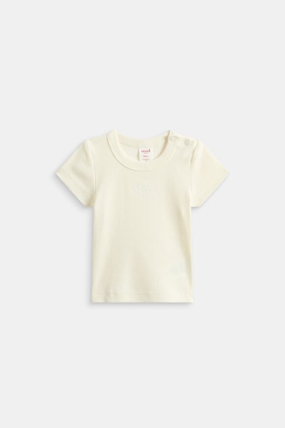 Core Logo Rib Tee  Classic Cream  hi-res