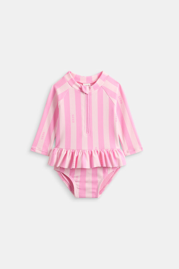 Stripe Logo Rashsuit  Candy Pink Stripe  hi-res