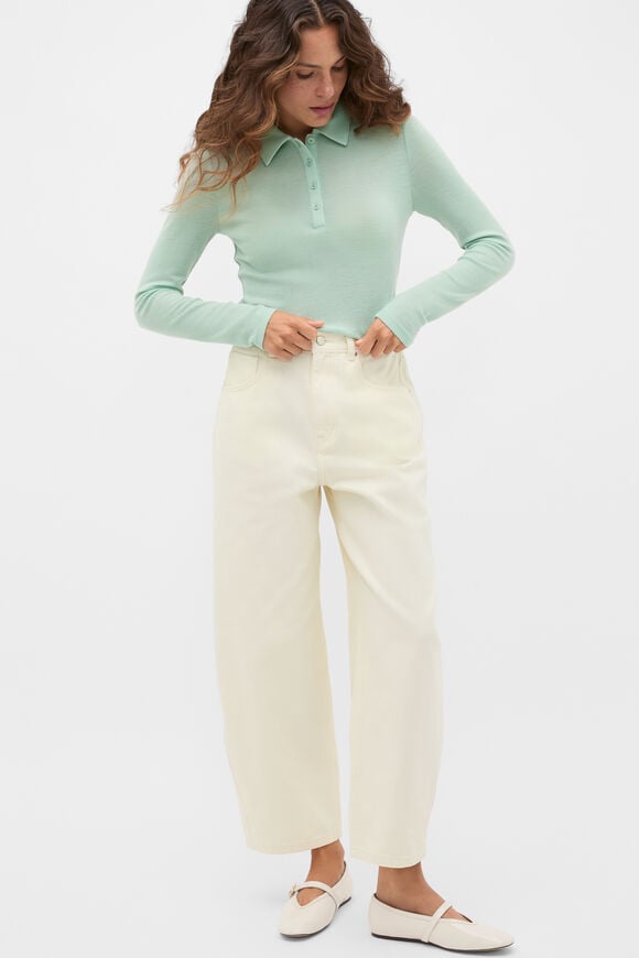 Australian Merino Henley Top  Soft Moss  hi-res