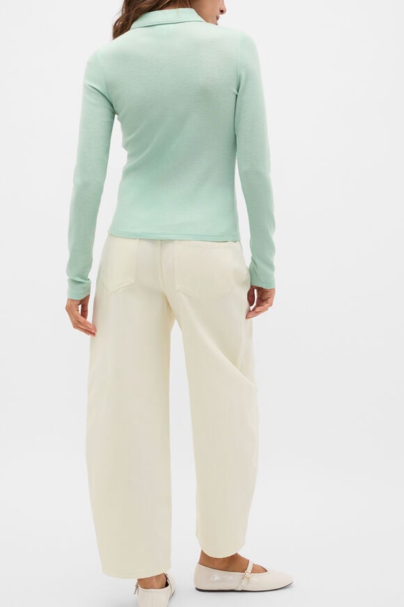 Australian Merino Henley Top  Soft Moss  hi-res