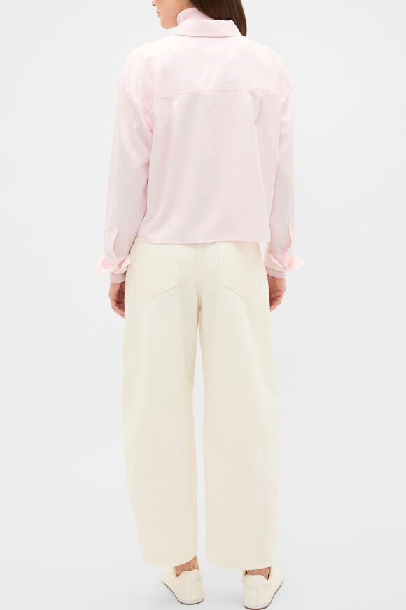 Cotton Cropped Shirt  Primrose Stripe  hi-res