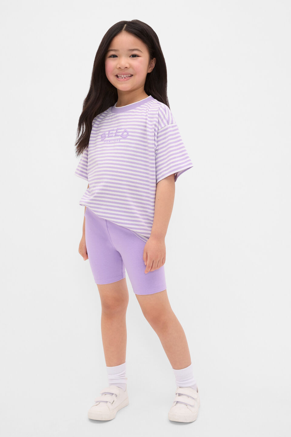 Core Stripe Logo Tee  Lilac