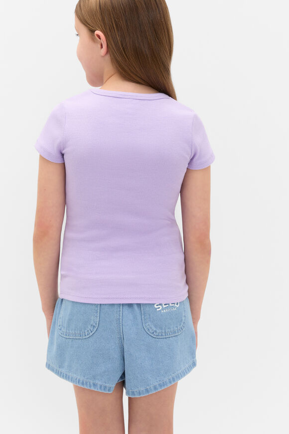 Core Logo Rib Tee  Lilac  hi-res