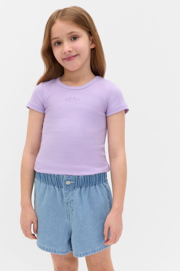 Core Logo Rib Tee  Lilac  hi-res