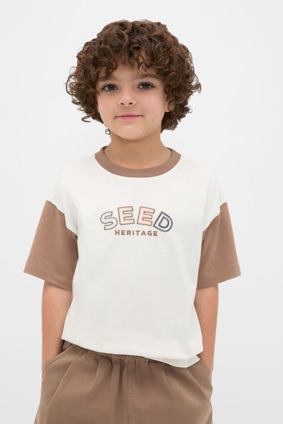 Colourblock Logo Tee  Walnut  hi-res