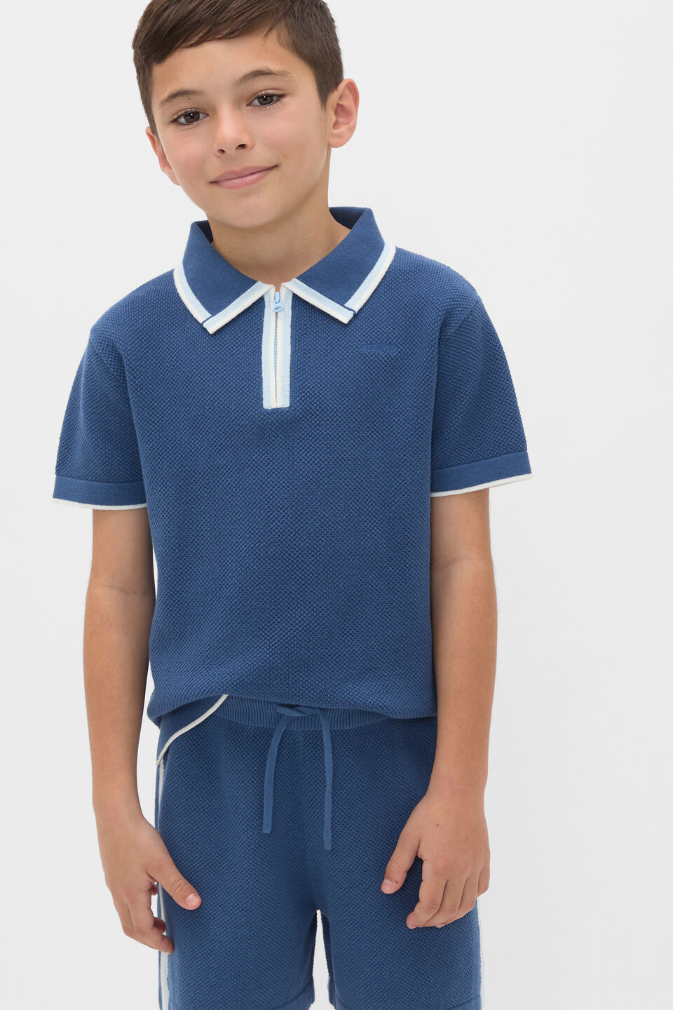 Knit Sports Polo  Washed Navy