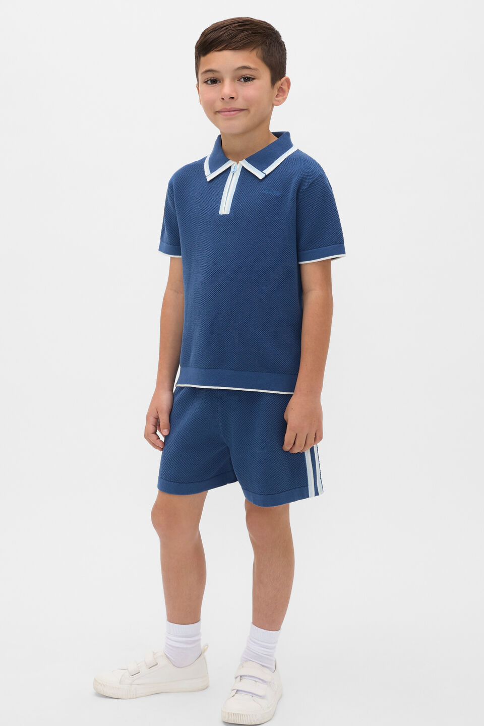 Knit Sports Short  Washed Navy