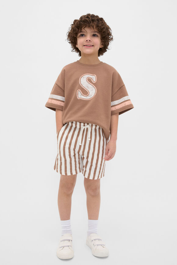 Core Stripe Track Short  Walnut  hi-res