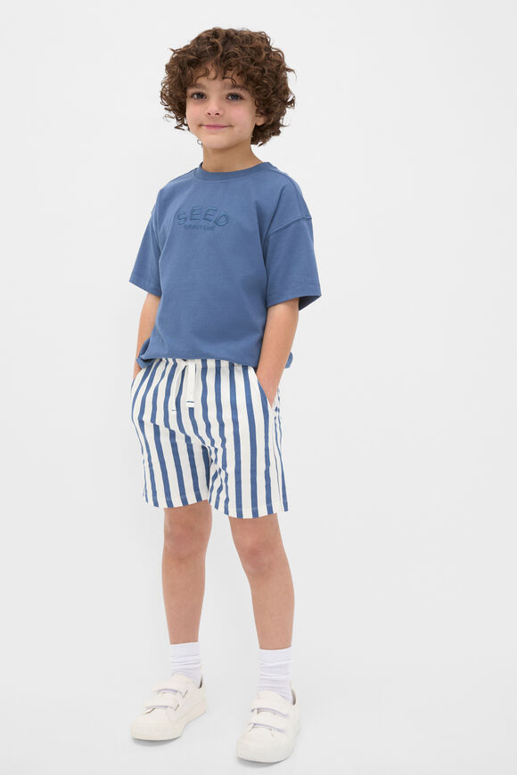 Core Stripe Track Short  Washed Navy  hi-res