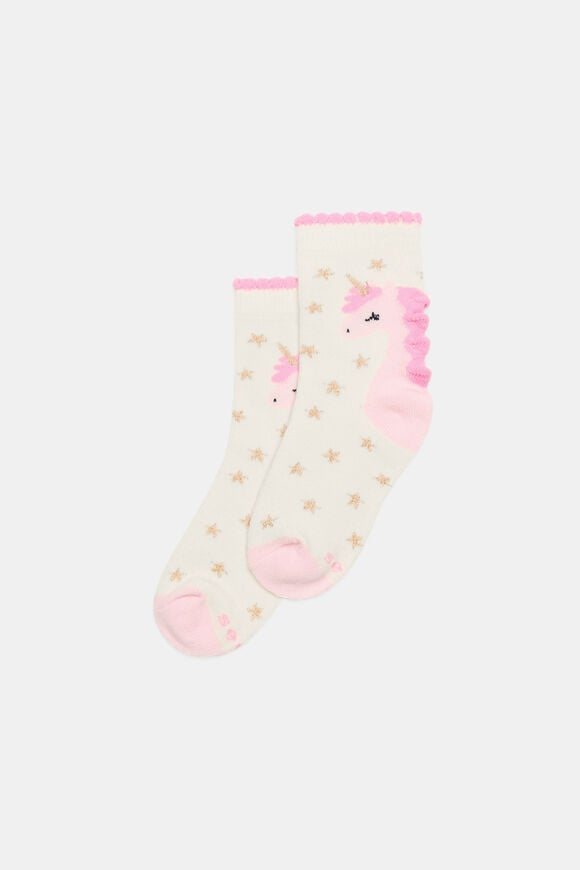 Unicorn Star Sock  Pink Multi  hi-res