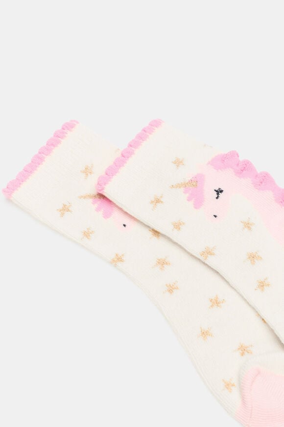 Unicorn Star Sock  Pink Multi  hi-res