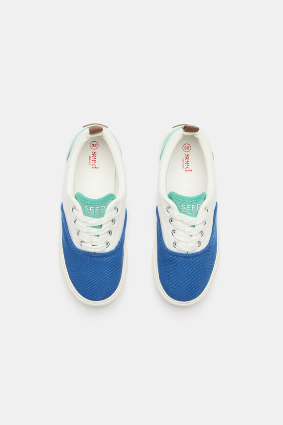 Colourblock Plimsole Sneaker  Bright Blue Multi  hi-res