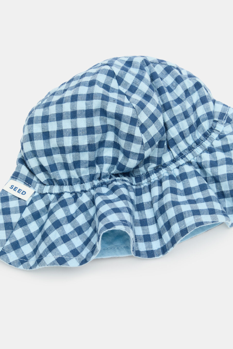 Gingham Sun Hat  Washed Navy
