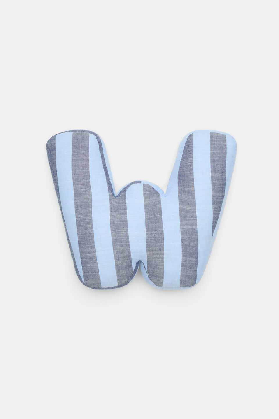 Blue Stripe Initial Cushion  W