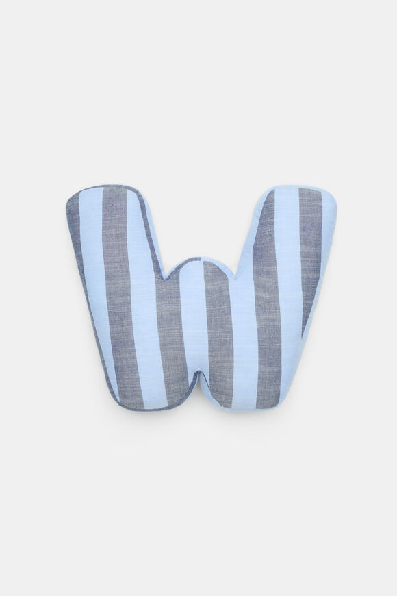 Blue Stripe Initial Cushion  W  hi-res