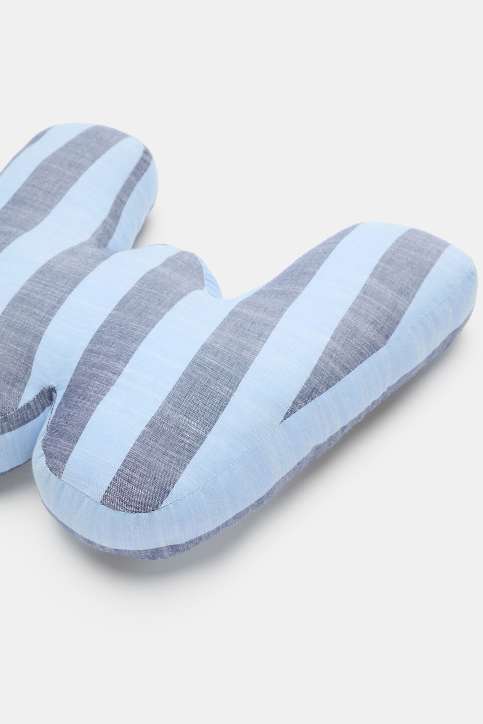 Blue Stripe Initial Cushion  W