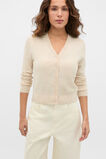 Australian Merino V Neck Cardigan  Wheat Marle  hi-res