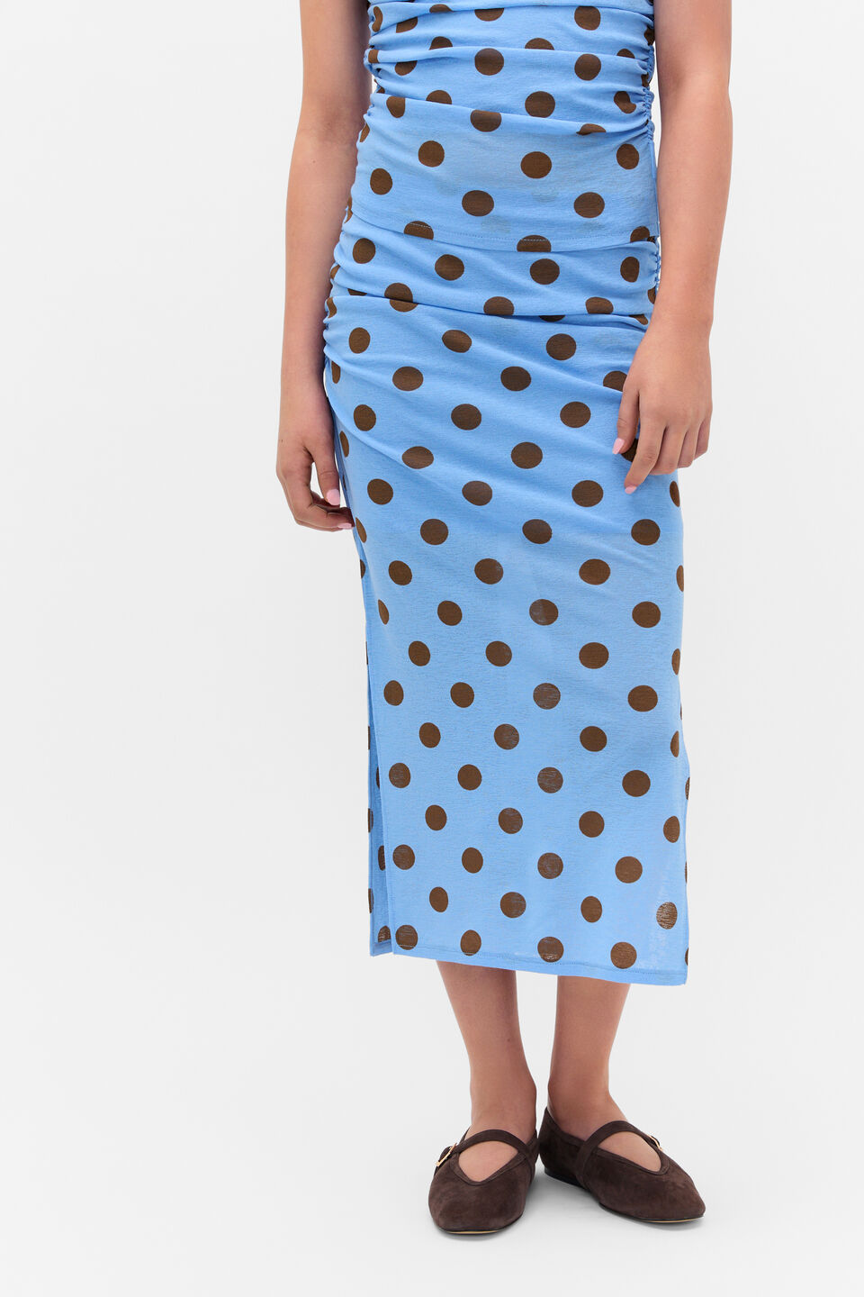 Mesh Spot Skirt  Bluebell
