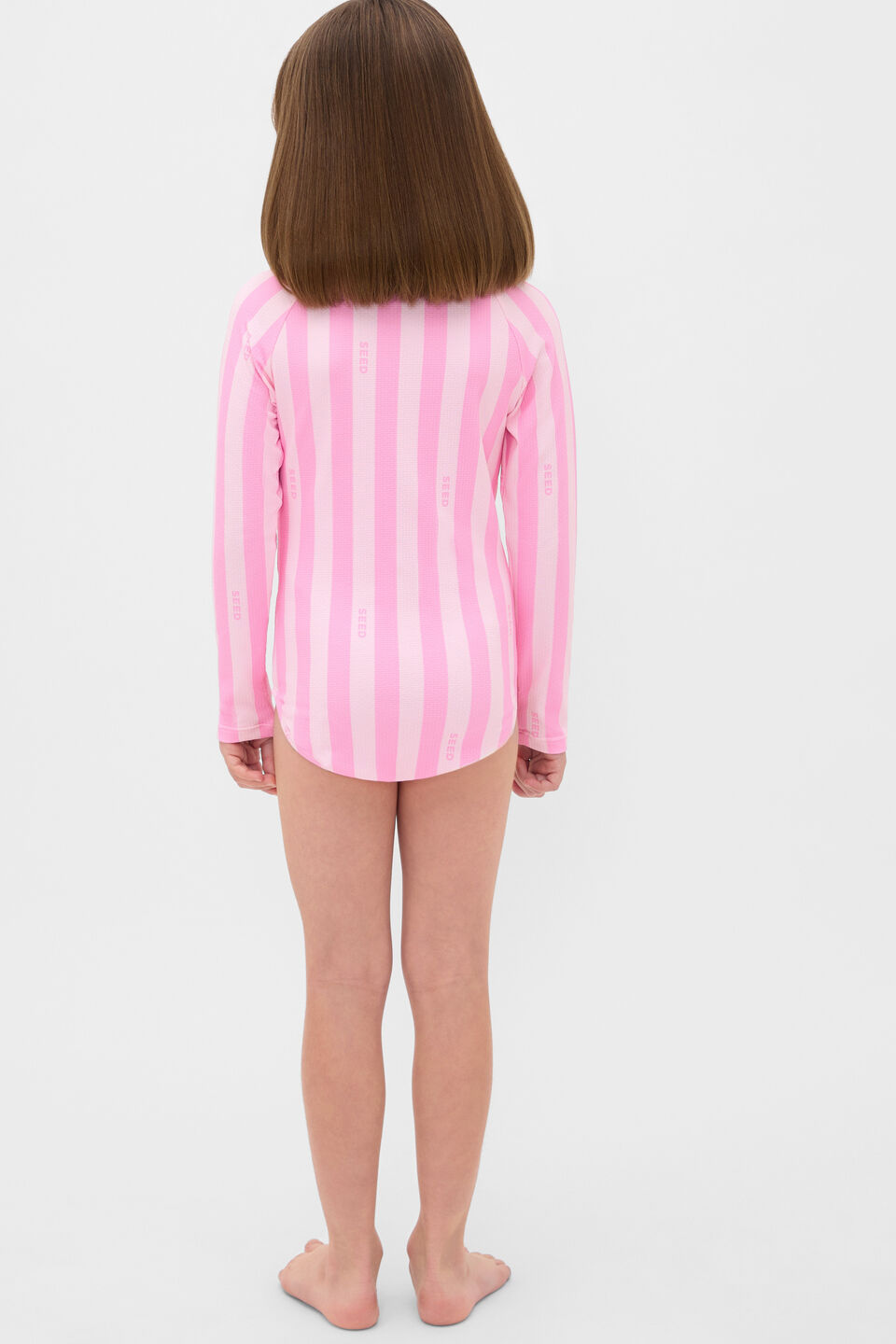 Stripe Logo Rashsuit  Candy Pink Stripe