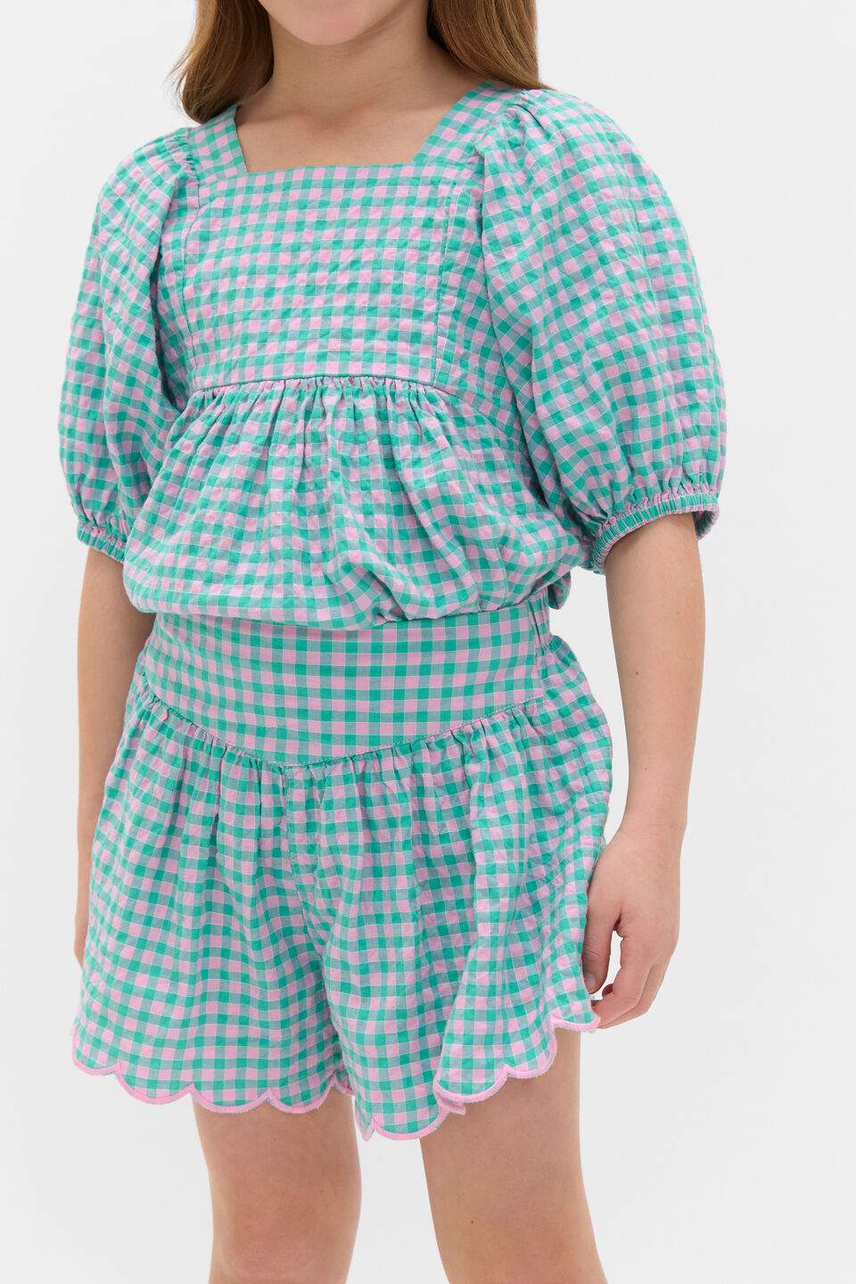 Gingham Short  Mint