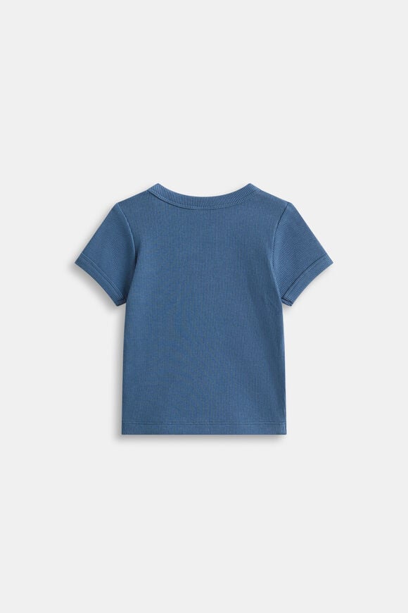 Core Rib Logo Tee  Washed Navy  hi-res