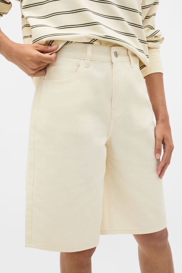 Longline Jean Short  Coconut Cream  hi-res