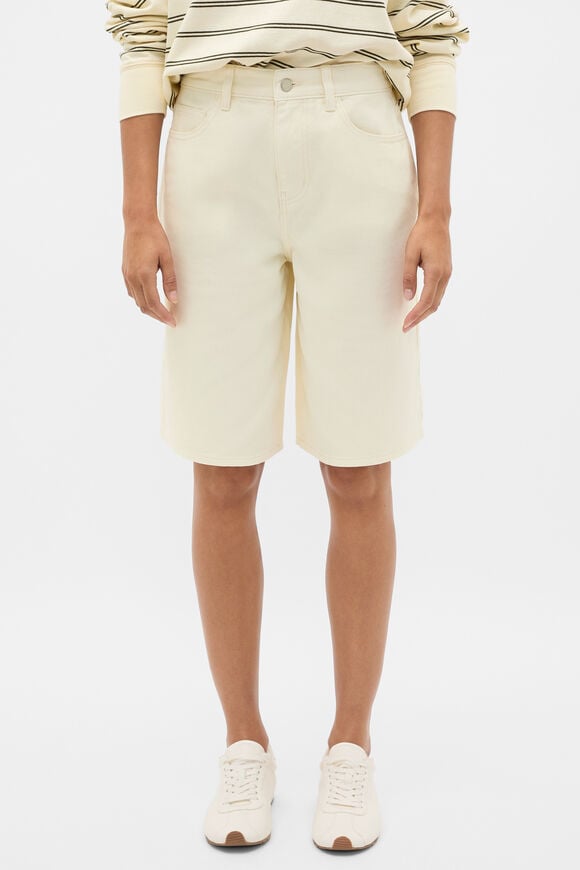 Longline Jean Short  Coconut Cream  hi-res