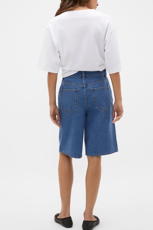 Longline Jean Short  Mid Indigo Denim  hi-res