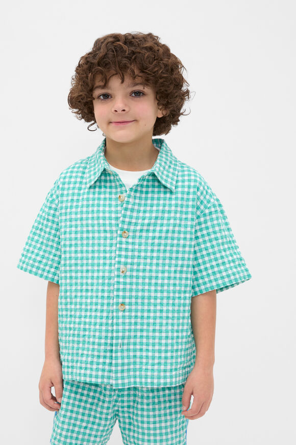 Boxy Check Shirt  Mint Check  hi-res