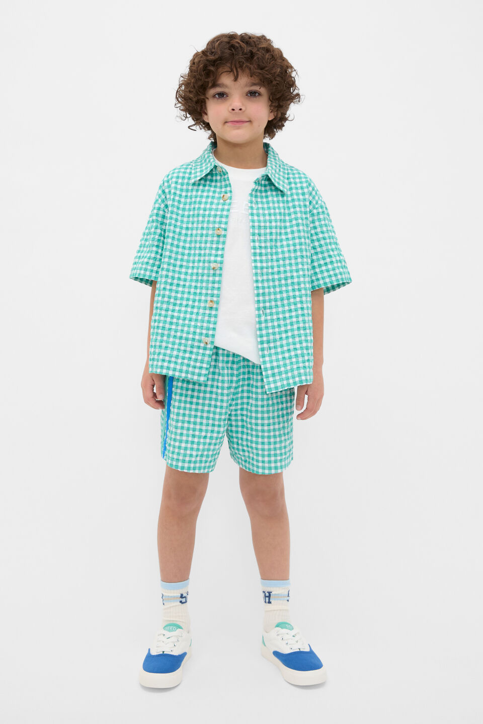 Check Sports Short  Mint Check