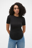 Cotton Curve Hem Tee  Black  hi-res