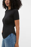 Cotton Curve Hem Tee  Black  hi-res