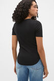 Cotton Curve Hem Tee  Black  hi-res
