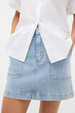 Denim A-Line Pocket Mini Skirt   Chalk Blue Wash  hi-res