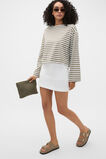 Denim A-Line Pocket Mini Skirt  White  hi-res