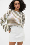 Denim A-Line Pocket Mini Skirt  White  hi-res