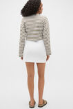 Denim A-Line Pocket Mini Skirt  White  hi-res