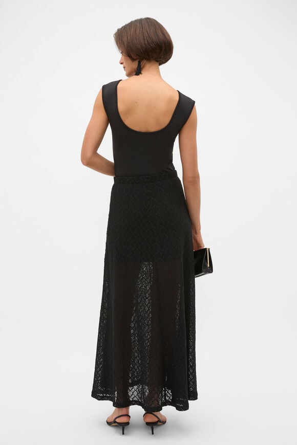 Lace Maxi Skirt  Black  hi-res