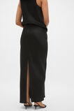 Satin Slip Column Skirt  Black  hi-res